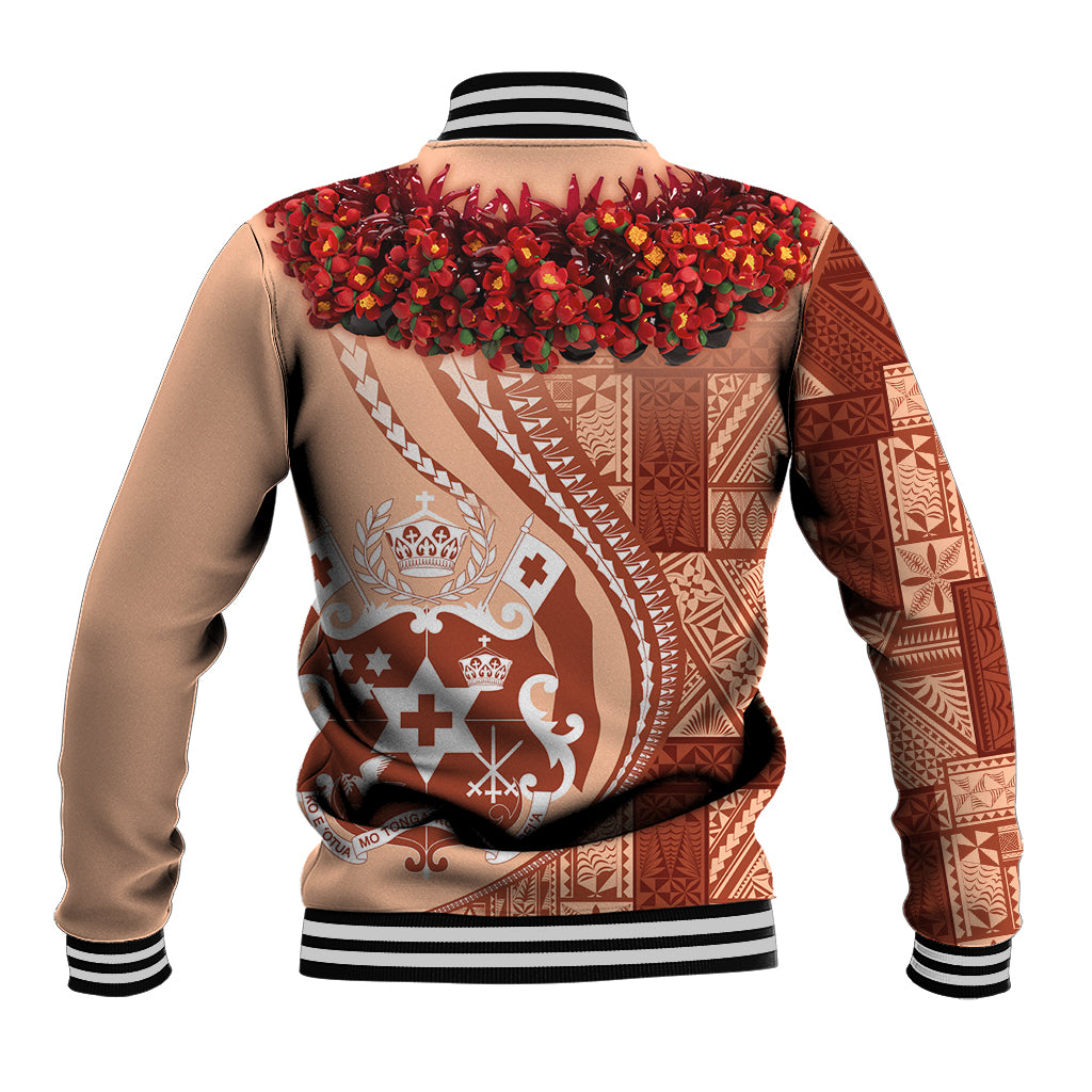 Vintage Tonga Kahoa Heilala Flower Baseball Jacket LT9 - Polynesian Pride