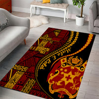 Vintage Tonga Malo E Lelei Ngatu Pattern Area Rug LT9 - Polynesian Pride