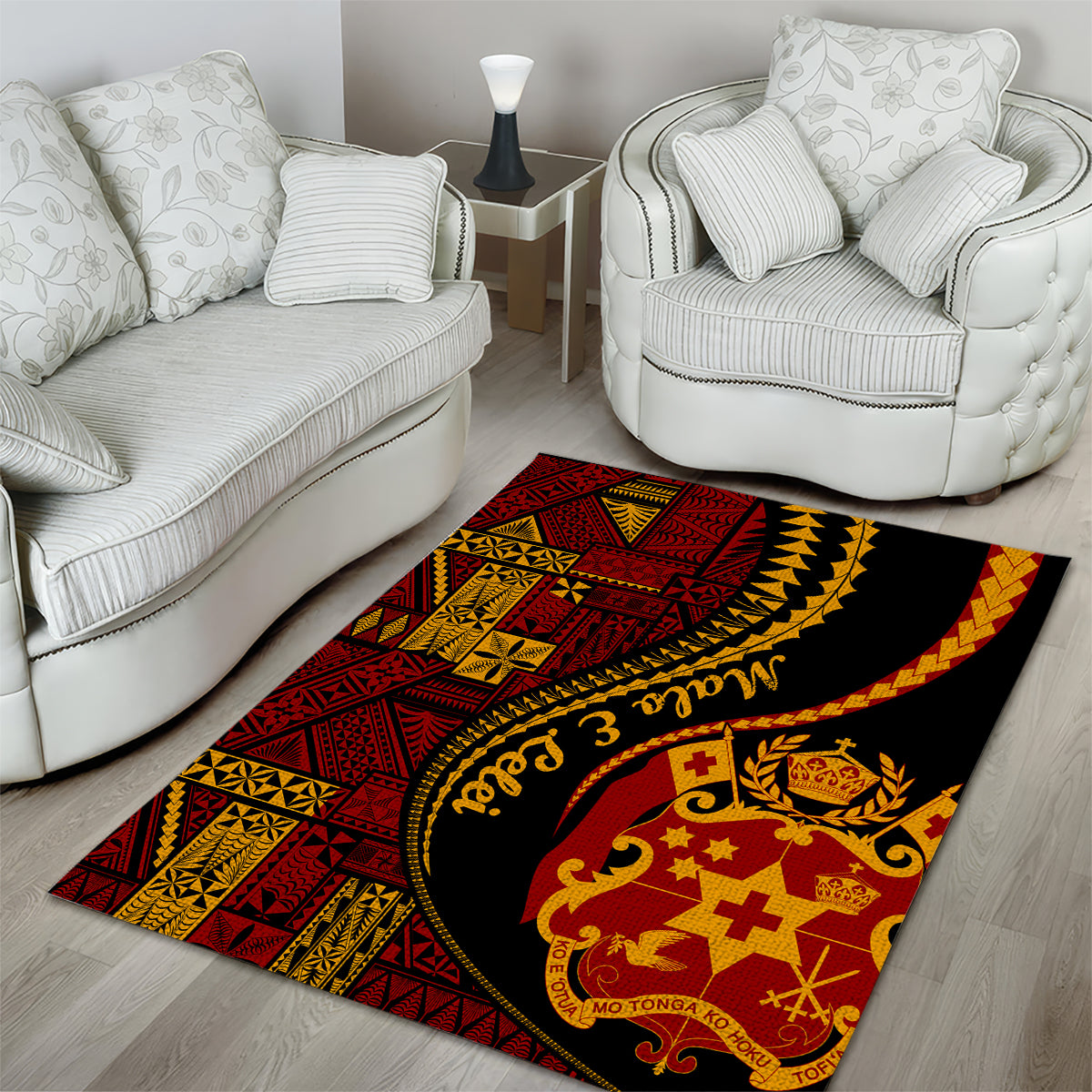 Vintage Tonga Malo E Lelei Ngatu Pattern Area Rug LT9 - Polynesian Pride