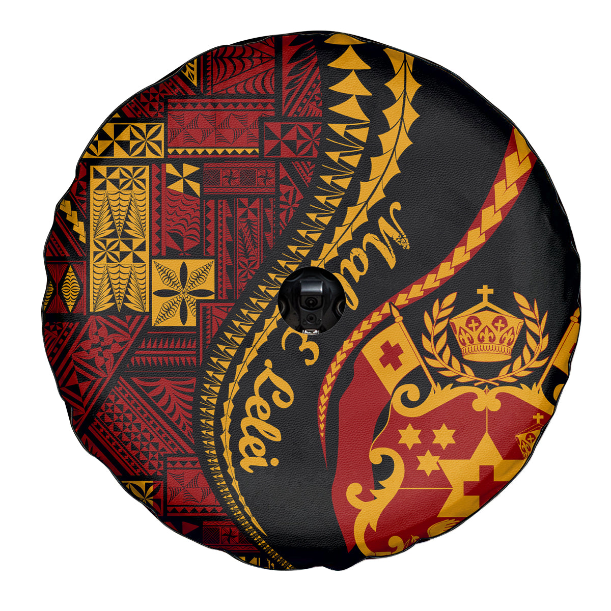 Vintage Tonga Malo E Lelei Ngatu Pattern Spare Tire Cover LT9 - Polynesian Pride