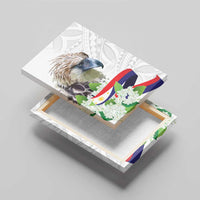 Philippines Eagle and Sampaguita Flowers Canvas Wall Art Polynesian Pattern