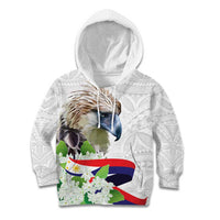 Philippines Eagle and Sampaguita Flowers Kid Hoodie Polynesian Pattern