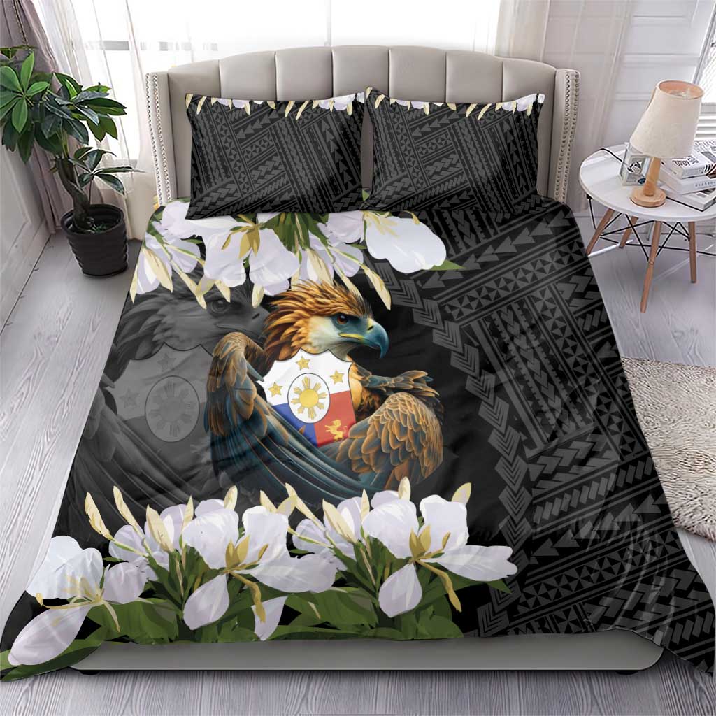 Philippines Eagle with Coat Of Arm Bedding Set Simple Sampaguita Jasmine