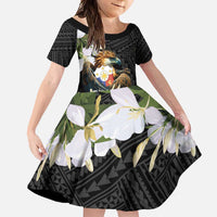 Philippines Eagle with Coat Of Arm Family Matching Off Shoulder Maxi Dress and Hawaiian Shirt Simple Sampaguita Jasmine