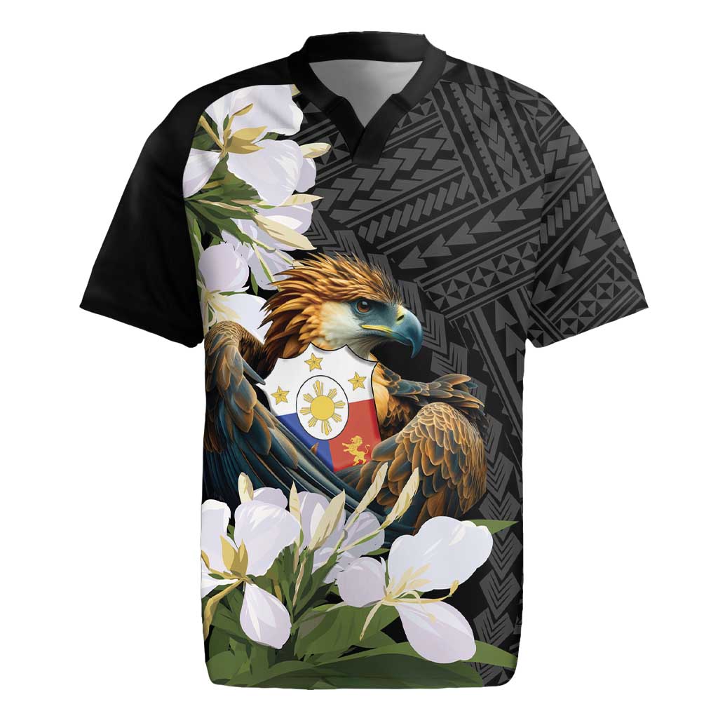 Philippines Eagle with Coat Of Arm Rugby Jersey Simple Sampaguita Jasmine