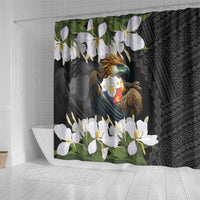 Philippines Eagle with Coat Of Arm Shower Curtain Simple Sampaguita Jasmine