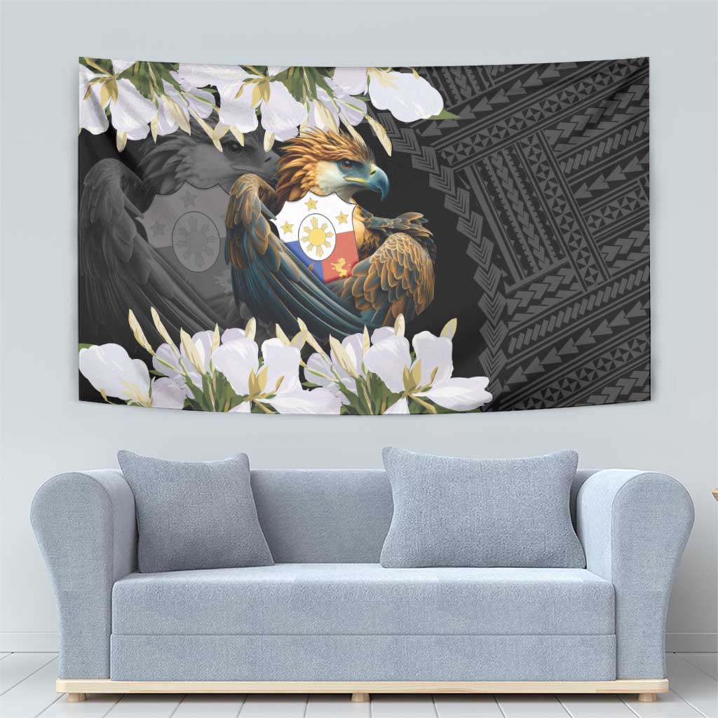 Philippines Eagle with Coat Of Arm Tapestry Simple Sampaguita Jasmine
