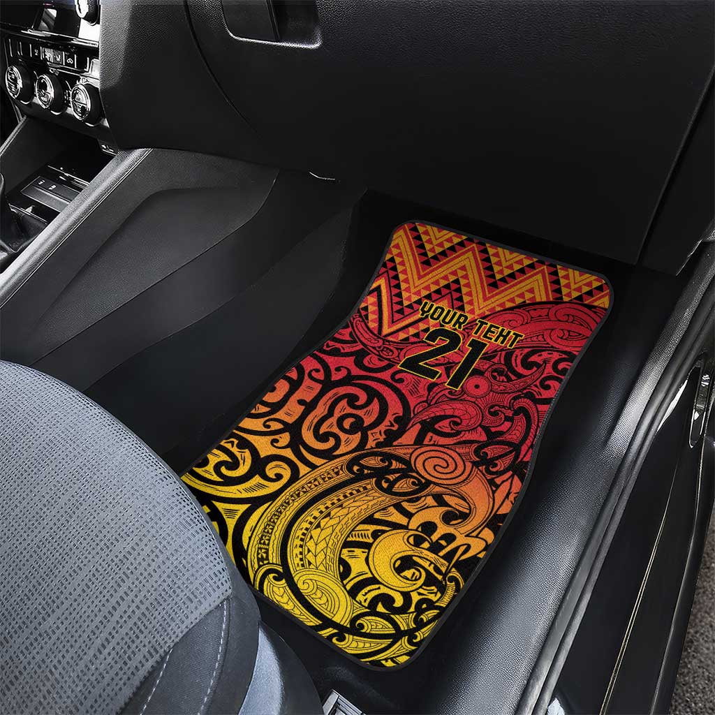 New Zealand Rangatira Custom Car Mats Red and Gold Niho Taniwha Maori Tribal