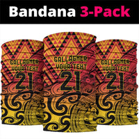 New Zealand Rangatira Custom Neck Gaiter Red and Gold Niho Taniwha Maori Tribal - Polynesian Pride
