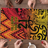 New Zealand Rangatira Custom Puzzle Red and Gold Niho Taniwha Maori Tribal - Polynesian Pride