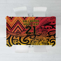 New Zealand Rangatira Custom Tablecloth Red and Gold Niho Taniwha Maori Tribal