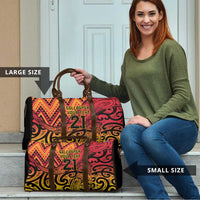 New Zealand Rangatira Custom Travel Bag Red and Gold Niho Taniwha Maori Tribal - Polynesian Pride