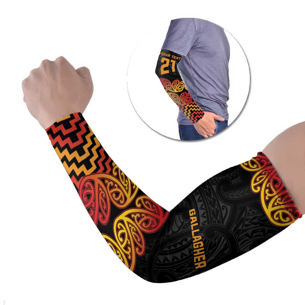 New Zealand Rugby Pacific Custom Arm Sleeves Rangatira Maori Kowhaiwhai Pattern - Polynesian Pride
