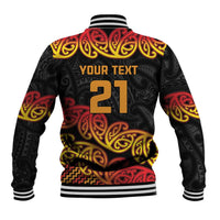 New Zealand Rugby Pacific Custom Baseball Jacket Rangatira Maori Kowhaiwhai Pattern