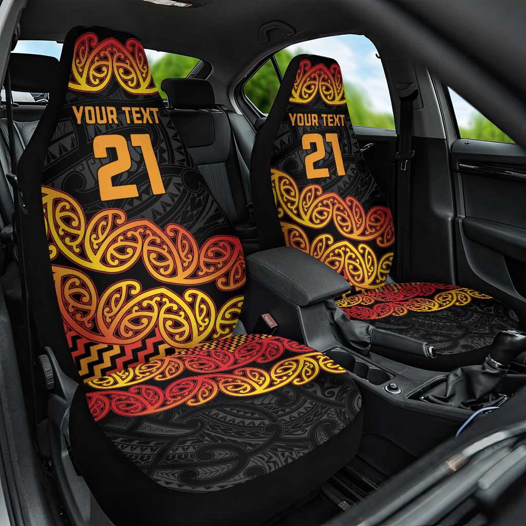 New Zealand Rugby Pacific Custom Car Seat Cover Rangatira Maori Kowhaiwhai Pattern