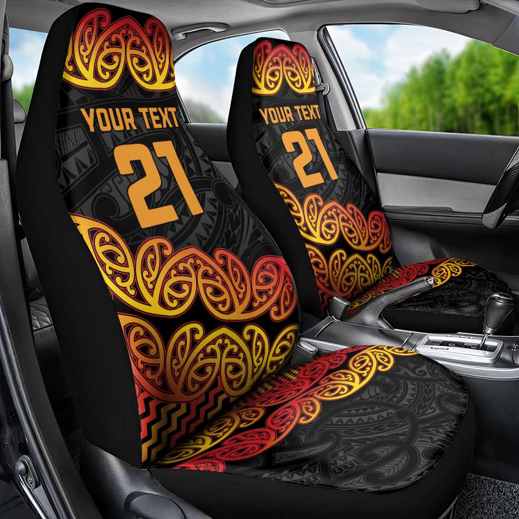 New Zealand Rugby Pacific Custom Car Seat Cover Rangatira Maori Kowhaiwhai Pattern