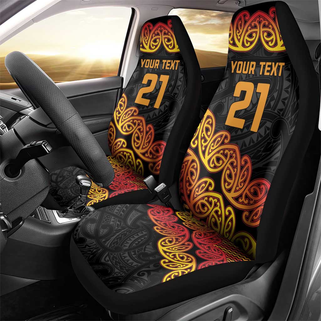 New Zealand Rugby Pacific Custom Car Seat Cover Rangatira Maori Kowhaiwhai Pattern
