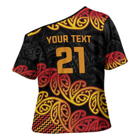 New Zealand Rugby Pacific Custom Cross Shoulder Shirt Rangatira Maori Kowhaiwhai Pattern - Polynesian Pride