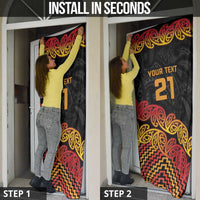 New Zealand Rugby Pacific Custom Door Cover Rangatira Maori Kowhaiwhai Pattern - Polynesian Pride