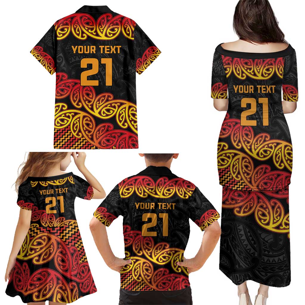 New Zealand Rugby Pacific Custom Family Matching Puletasi and Hawaiian Shirt Rangatira Maori Kowhaiwhai Pattern