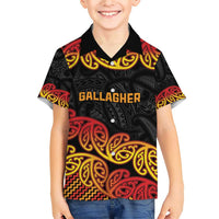 New Zealand Rugby Pacific Custom Family Matching Short Sleeve Bodycon Dress and Hawaiian Shirt Rangatira Maori Kowhaiwhai Pattern