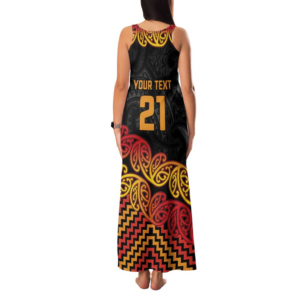 New Zealand Rugby Pacific Custom Family Matching Tank Maxi Dress and Hawaiian Shirt Rangatira Maori Kowhaiwhai Pattern