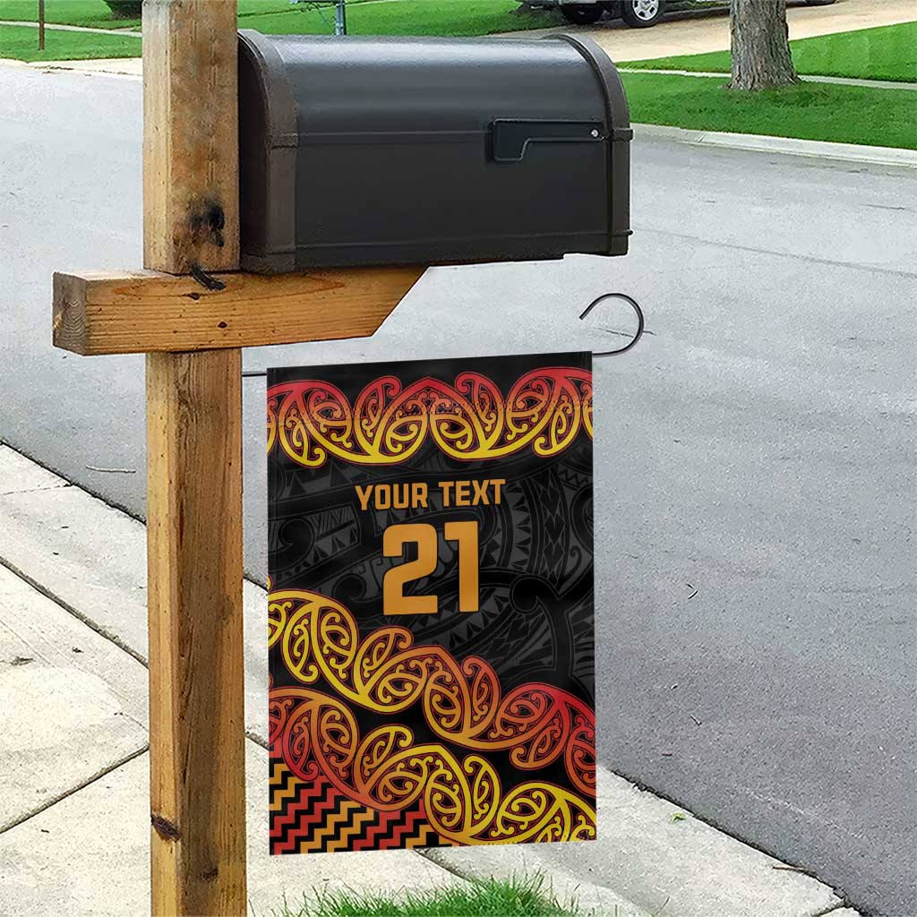 New Zealand Rugby Pacific Custom Garden Flag Rangatira Maori Kowhaiwhai Pattern