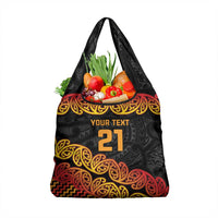 New Zealand Rugby Pacific Custom Grocery Bag Rangatira Maori Kowhaiwhai Pattern