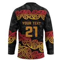 New Zealand Rugby Pacific Custom Hockey Jersey Rangatira Maori Kowhaiwhai Pattern - Polynesian Pride