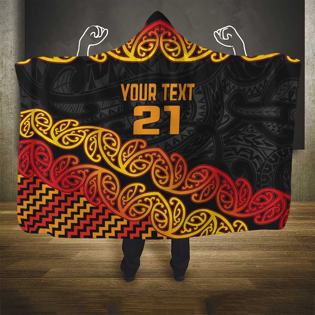 New Zealand Rugby Pacific Custom Hooded Blanket Rangatira Maori Kowhaiwhai Pattern