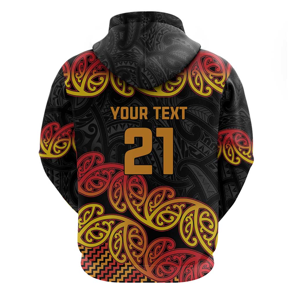 New Zealand Rugby Pacific Custom Hoodie Rangatira Maori Kowhaiwhai Pattern