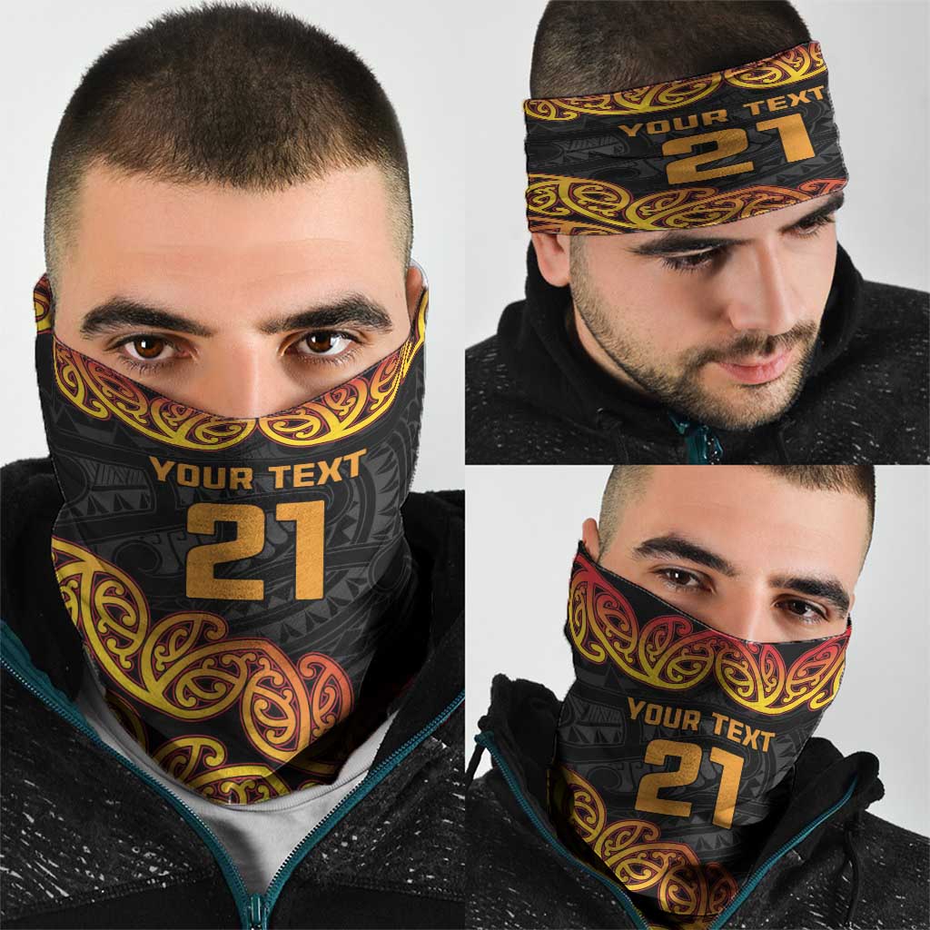 New Zealand Rugby Pacific Custom Neck Gaiter Rangatira Maori Kowhaiwhai Pattern - Polynesian Pride