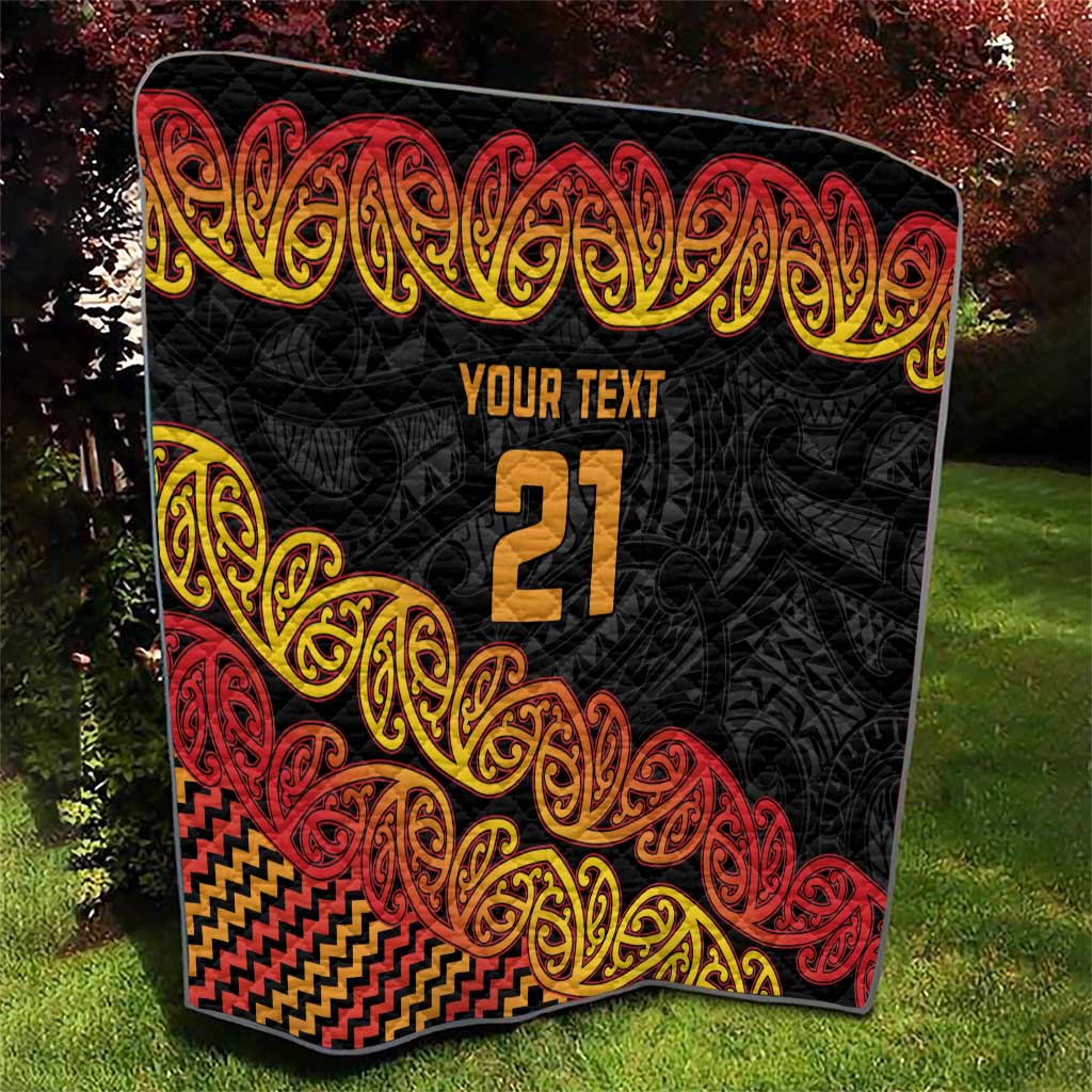 New Zealand Rugby Pacific Custom Quilt Rangatira Maori Kowhaiwhai Pattern