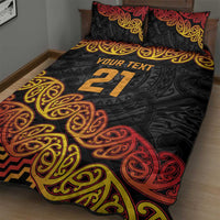 New Zealand Rugby Pacific Custom Quilt Bed Set Rangatira Maori Kowhaiwhai Pattern