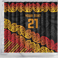 New Zealand Rugby Pacific Custom Shower Curtain Rangatira Maori Kowhaiwhai Pattern