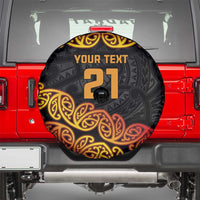 New Zealand Rugby Pacific Custom Spare Tire Cover Rangatira Maori Kowhaiwhai Pattern