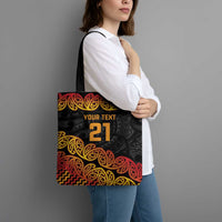 New Zealand Rugby Pacific Custom Tote Bag Rangatira Maori Kowhaiwhai Pattern - Polynesian Pride