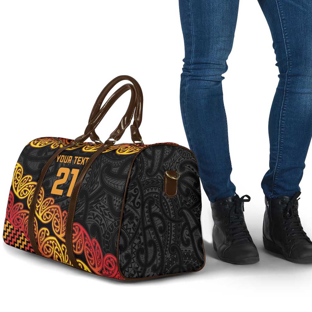 New Zealand Rugby Pacific Custom Travel Bag Rangatira Maori Kowhaiwhai Pattern - Polynesian Pride