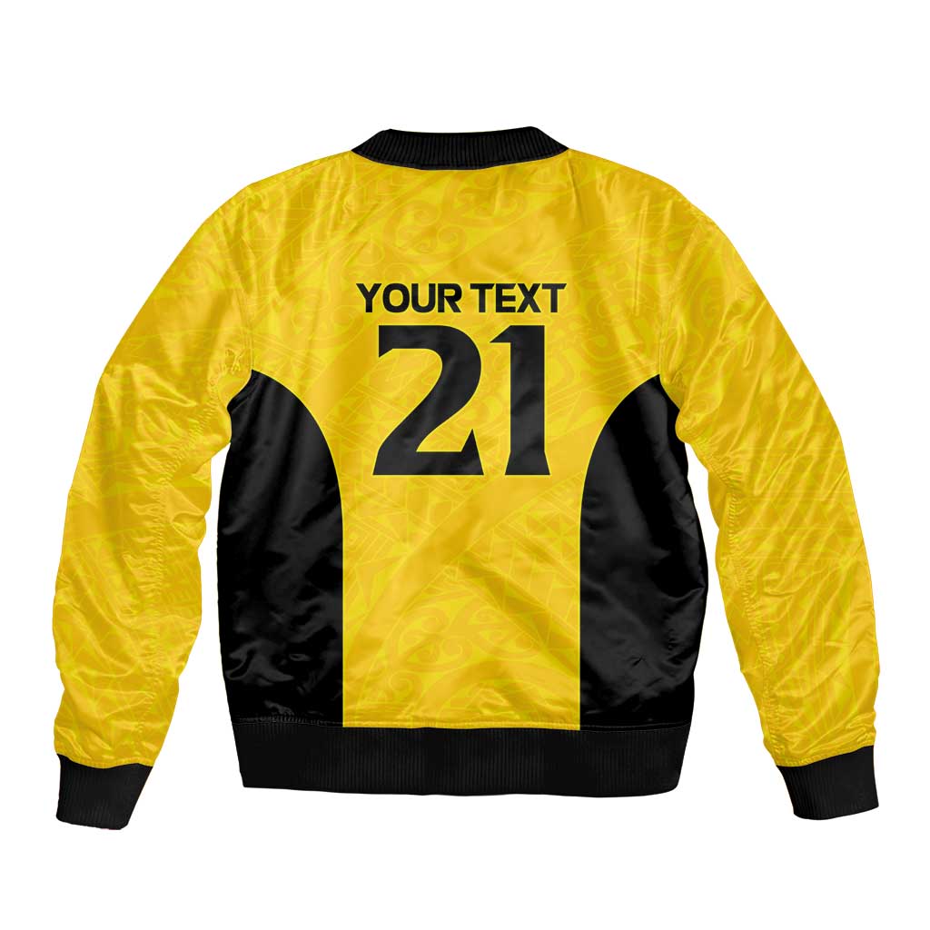 New Zealand Rugby Pacific Custom Bomber Jacket Hau Awhiowhio Maori Tribal Tattoo