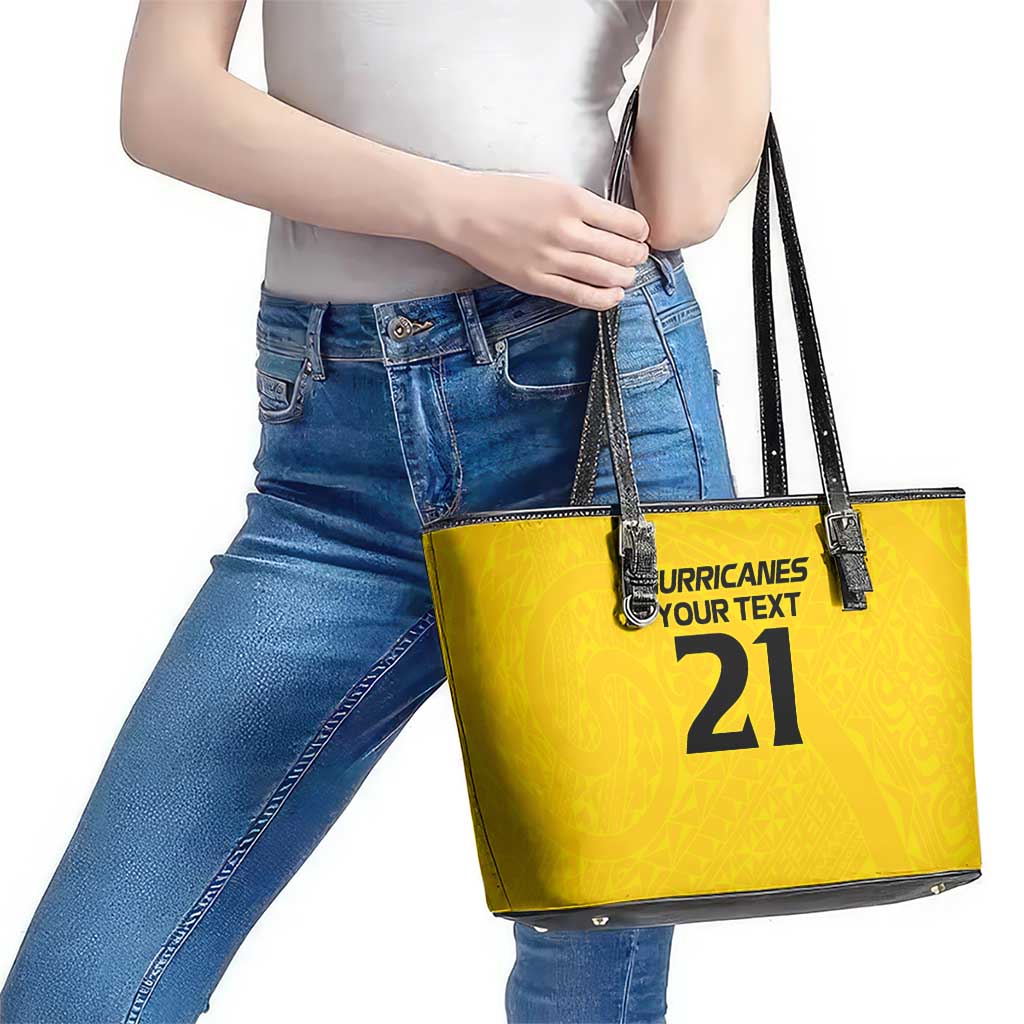 New Zealand Rugby Pacific Custom Leather Tote Bag Hau Awhiowhio Maori Tribal Tattoo