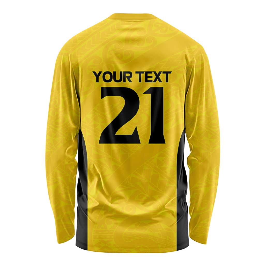 New Zealand Rugby Pacific Custom Long Sleeve Shirt Hau Awhiowhio Maori Tribal Tattoo