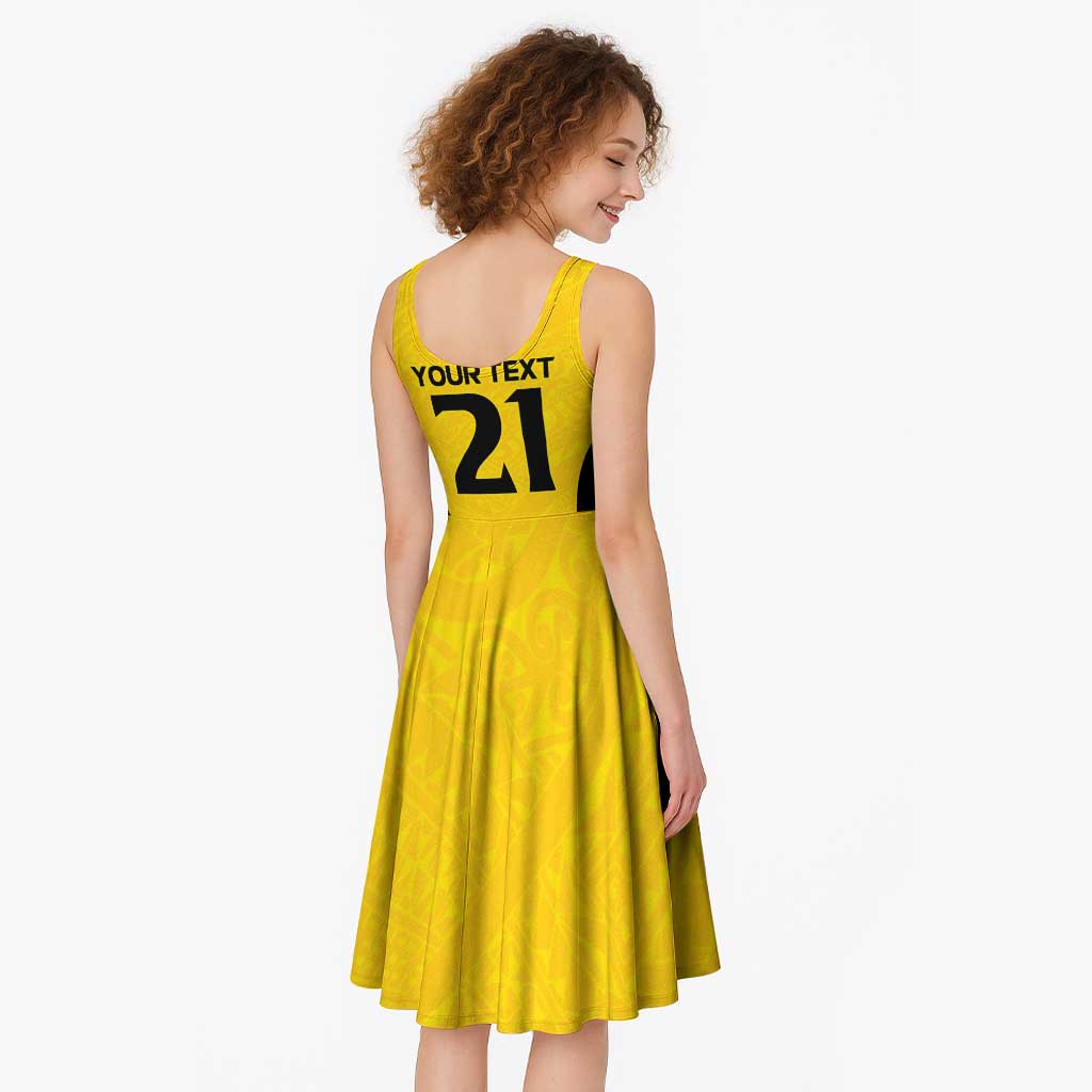 New Zealand Rugby Pacific Custom Midi Dress Hau Awhiowhio Maori Tribal Tattoo - Polynesian Pride