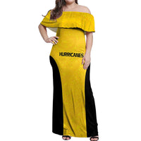 New Zealand Rugby Pacific Custom Off Shoulder Maxi Dress Hau Awhiowhio Maori Tribal Tattoo