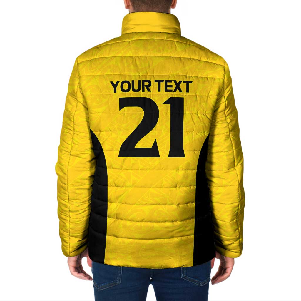 New Zealand Rugby Pacific Custom Padded Jacket Hau Awhiowhio Maori Tribal Tattoo - Polynesian Pride