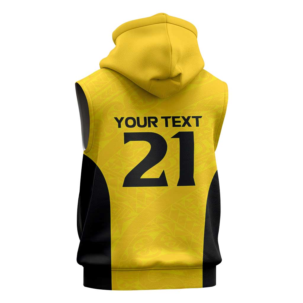 New Zealand Rugby Pacific Custom Sleeveless Hoodie Hau Awhiowhio Maori Tribal Tattoo - Polynesian Pride