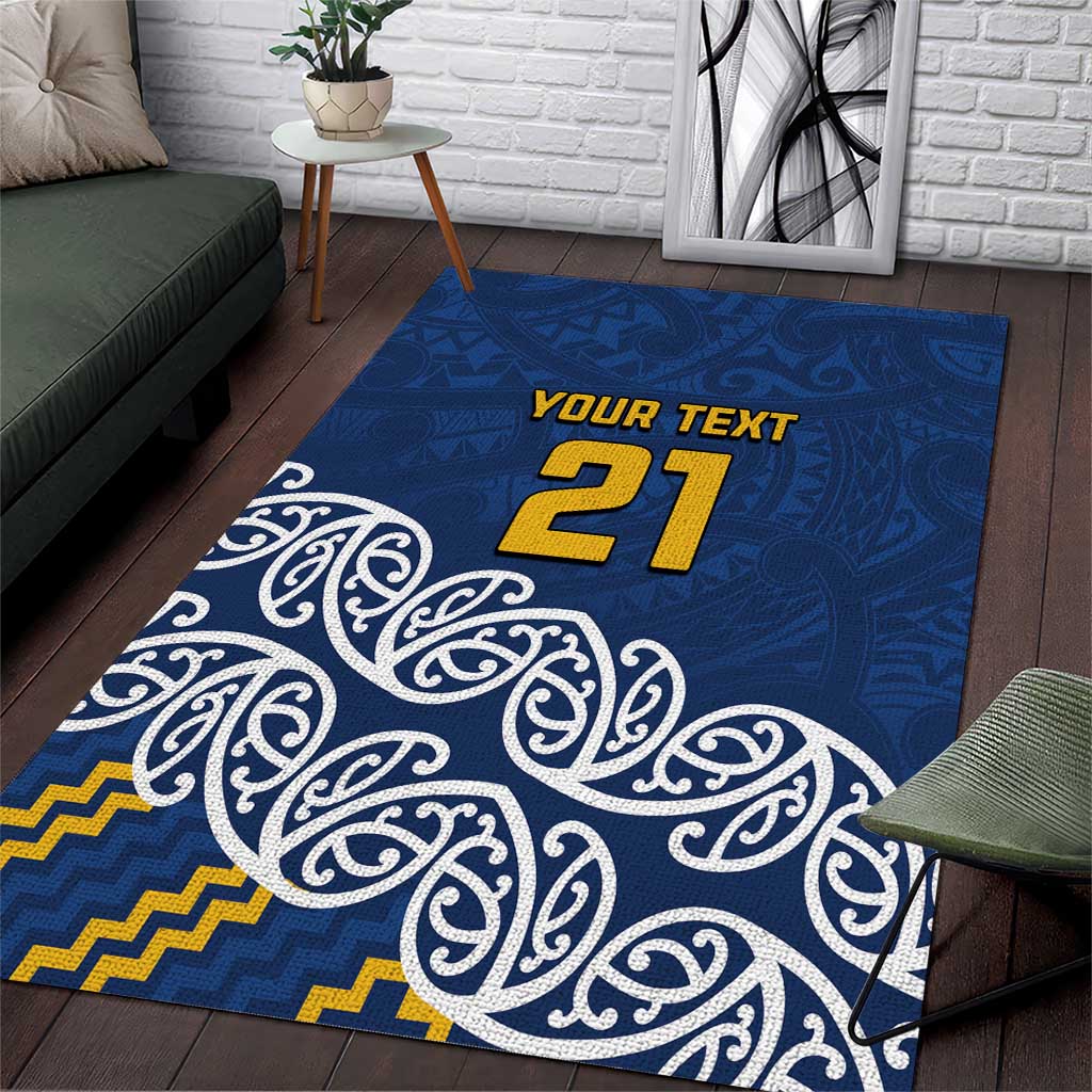 New Zealand Rugby Pacific Custom Area Rug Kahupeka Maori Kowhaiwhai Pattern
