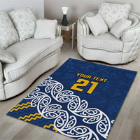 New Zealand Rugby Pacific Custom Area Rug Kahupeka Maori Kowhaiwhai Pattern