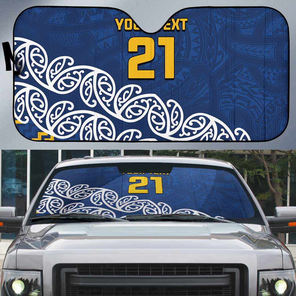 New Zealand Rugby Pacific Custom Auto Sun Shade Kahupeka Maori Kowhaiwhai Pattern - Polynesian Pride