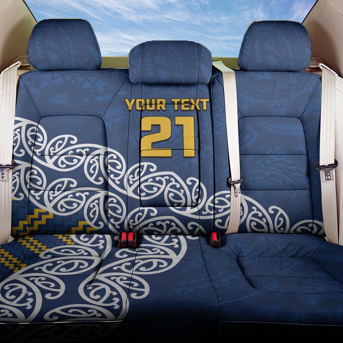 New Zealand Rugby Pacific Custom Back Car Seat Cover Kahupeka Maori Kowhaiwhai Pattern