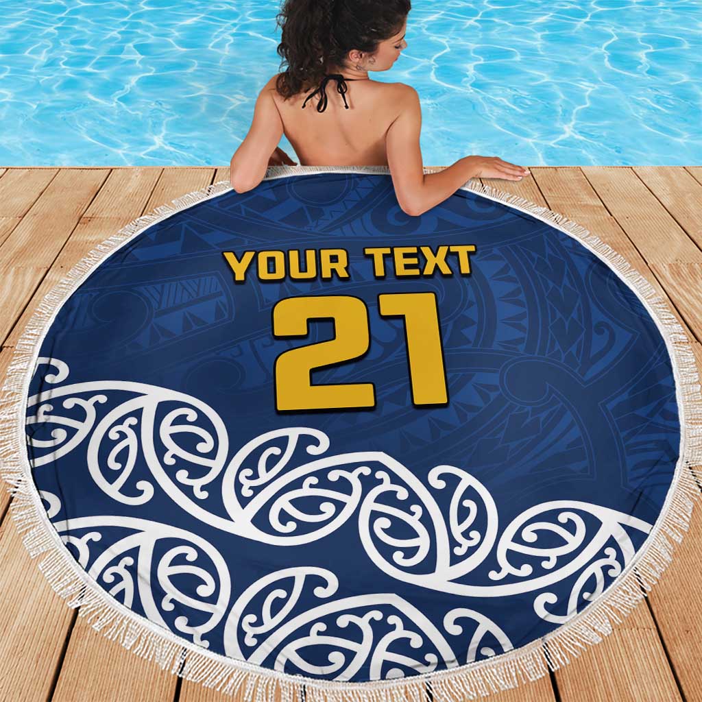 New Zealand Rugby Pacific Custom Beach Blanket Kahupeka Maori Kowhaiwhai Pattern